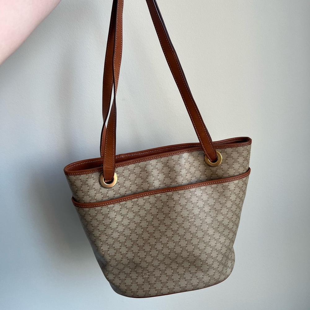 Original Vintage Celine Light Macadam Shoulder Bag